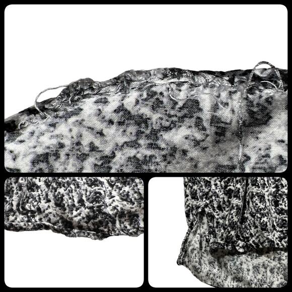 Faded Glory Abstract Print Blouse Top Raglan Style 3/4 Sleeves Black White 3X - Picture 5 of 11